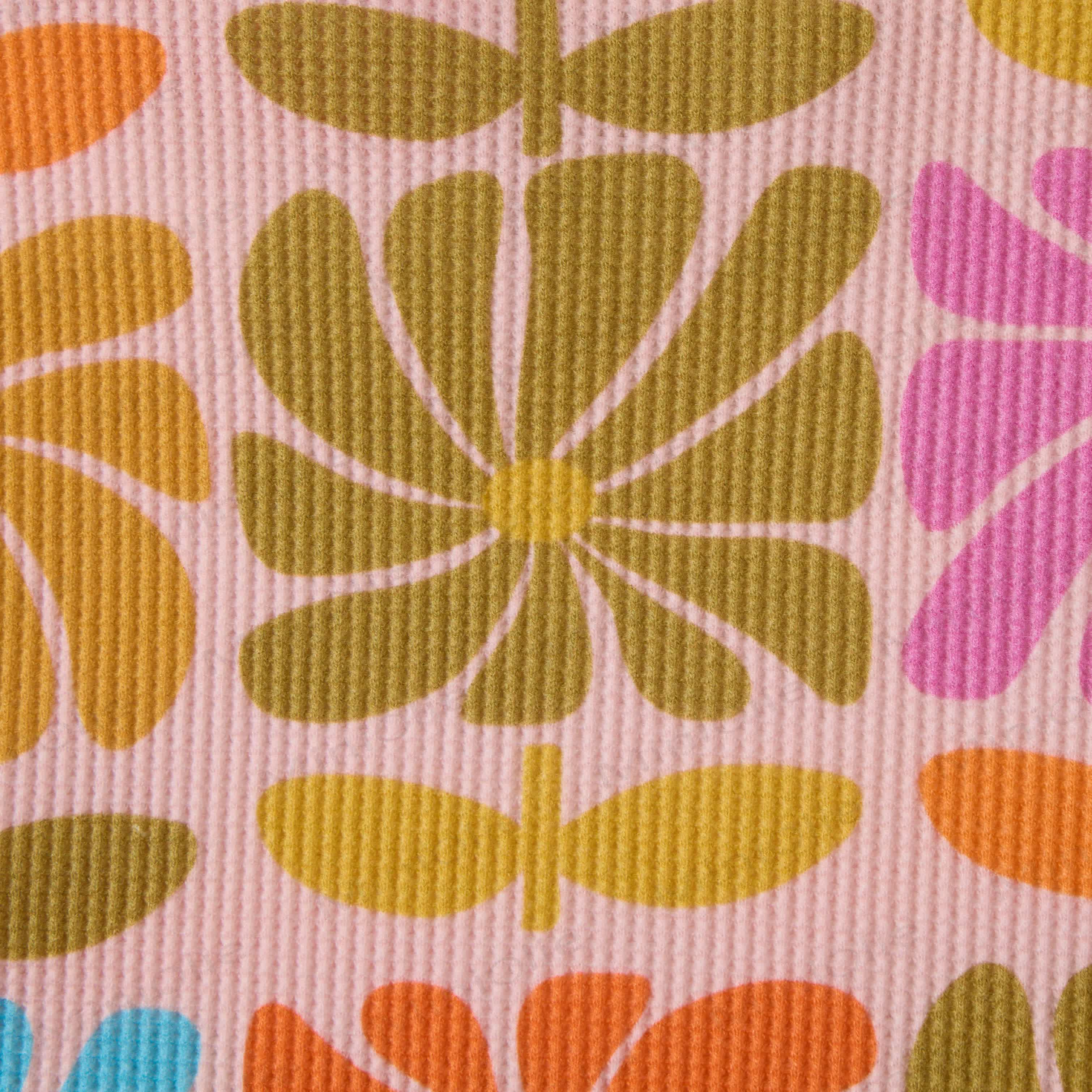 Baby Waffle Colored Square Flowers Sweatshirt 2-piece Set - image 4