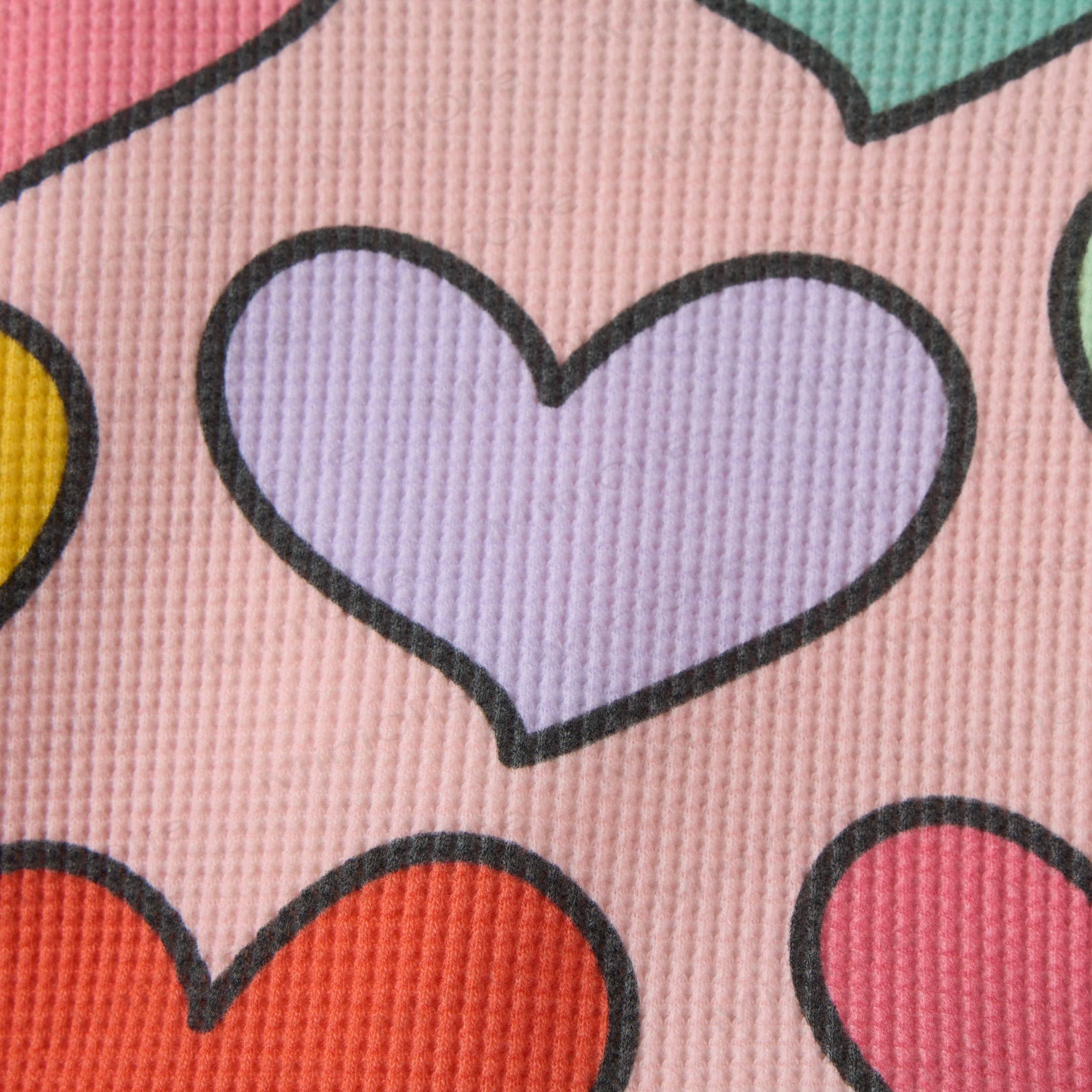 Baby Waffle Colorful Heart Pattern Sweatshirt 2-piece Set - image 4