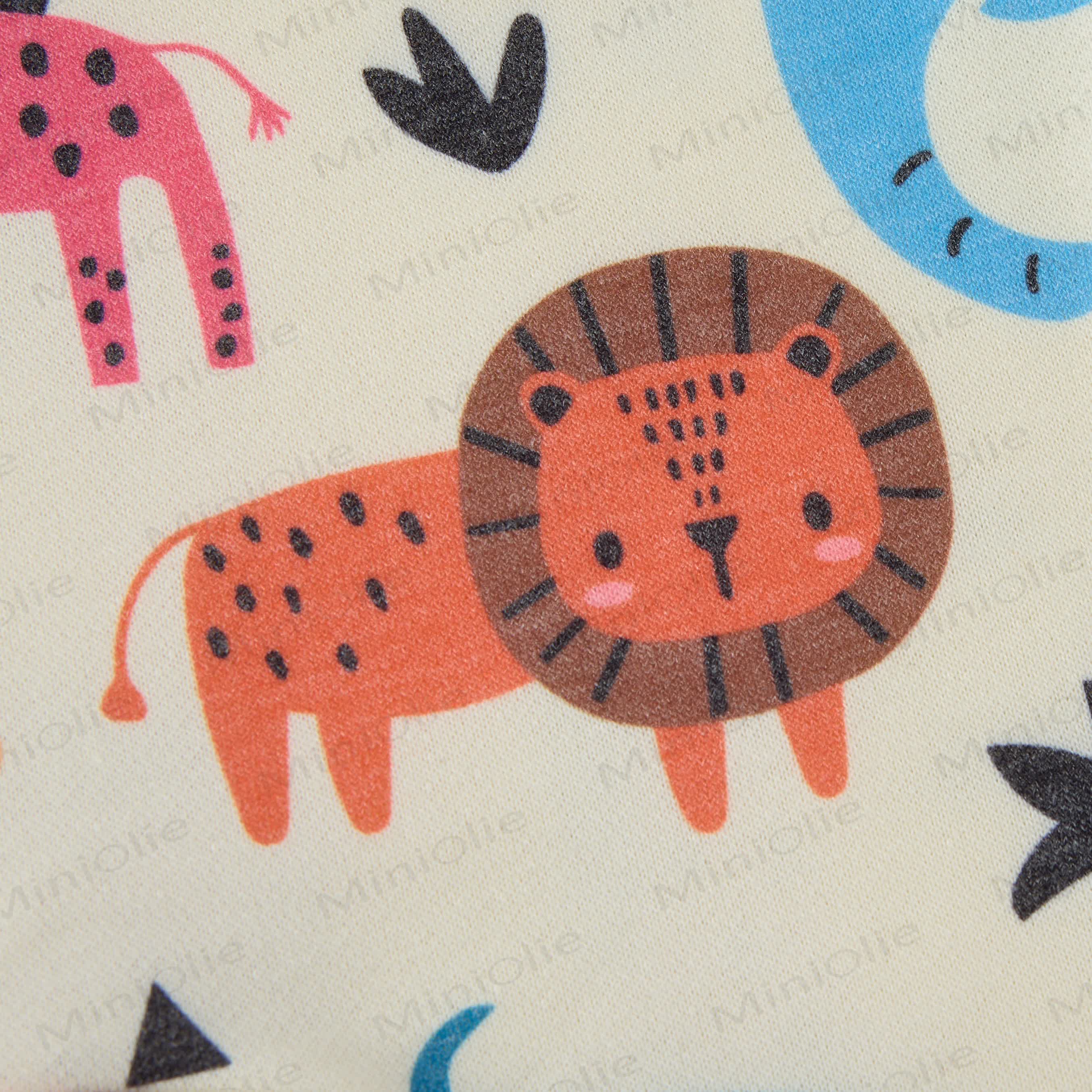 Baby Cartoon Animal Kingdom Beige Romper - image 5