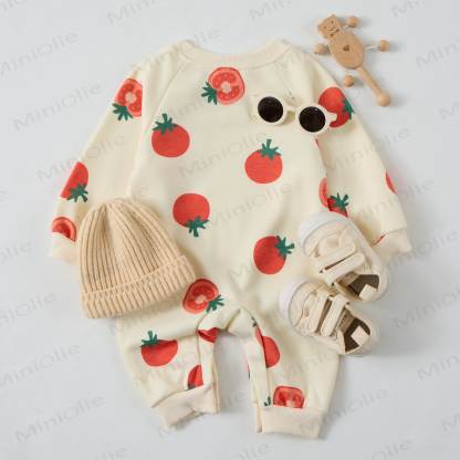Baby Toddler Tomatoes Beige Romper - image 8