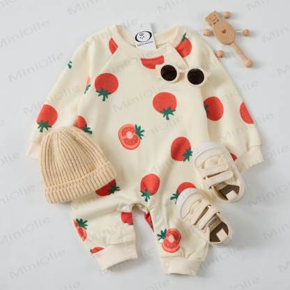Baby Toddler Tomatoes Beige Romper - image 2