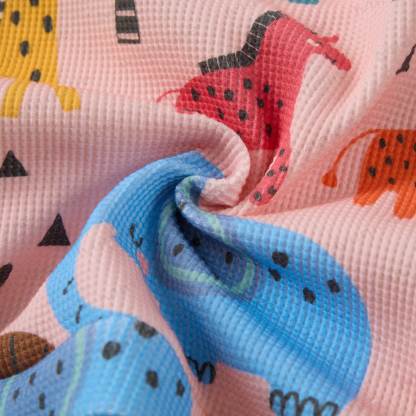 Baby Waffle Lovely Cartoon Animals Sweatshirt 2-piece Pink Set - image 6