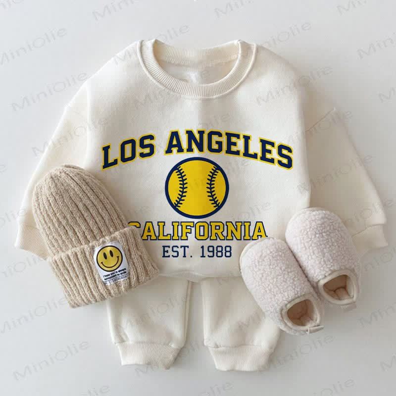 LOS ANGELES CALIFORNIA EST. 1988 Baby White Sweatshirt 2-piece Set - White - 2-3T - image 1