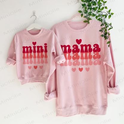 MINI/MAMA Pink Love Family Sweatshirt - Pink - Adult Sweatshirt: XL - image 1