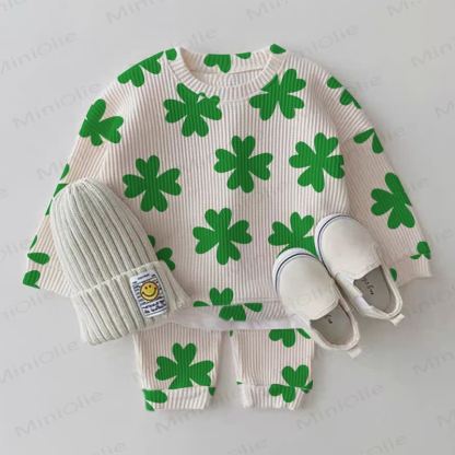 Baby Clover 2-piece Waffle Set - White - 2-3T - image 1