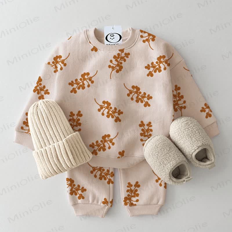 Baby 2-piece Flower Beige Set - Beige - 2-3T - image 1
