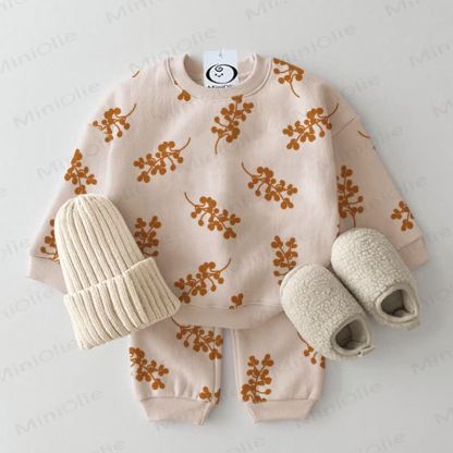 Baby 2-piece Flower Beige Set - Beige - 2-3T - image 1