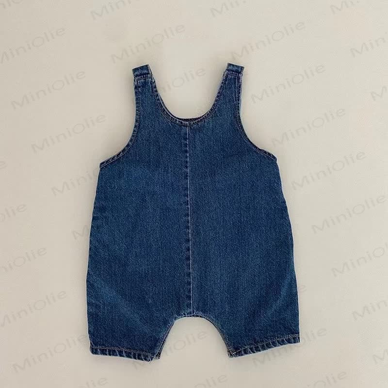 Baby Solid Color Denim/Cord Overalls - Blue - 18-24M - image 3