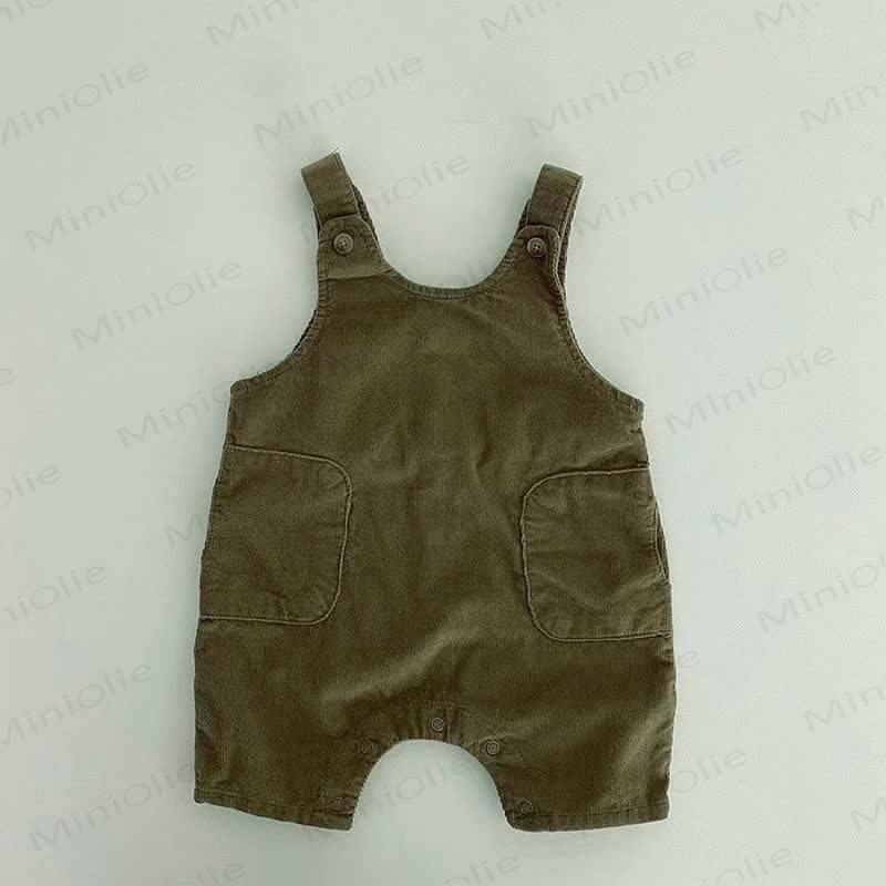 Baby Solid Color Denim/Cord Overalls - Green - 18-24M - image 4