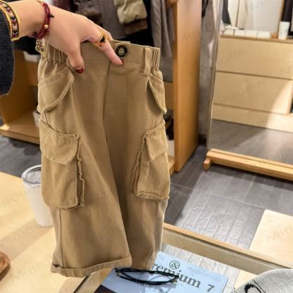 Baby Toddler Worker Solid Color Pants - Khaki - 8Y - image 3