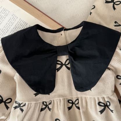 Baby Toddler Girl Lapel Bow Dress/ Bodysuit - image 5