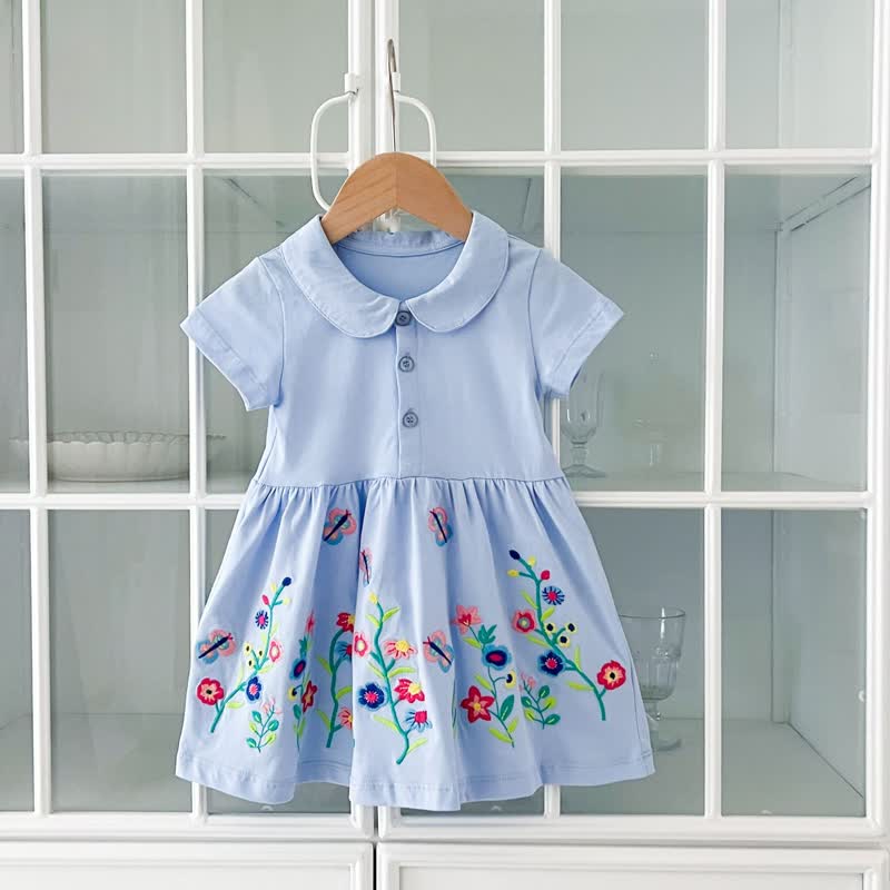 Baby Toddler Girl Lapel Knit Flower Dress - image 4