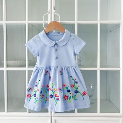 Baby Toddler Girl Lapel Knit Flower Dress - image 4