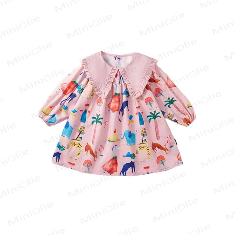 Toddler Kid Girl Animal Dress - Pink - 10Y - image 1
