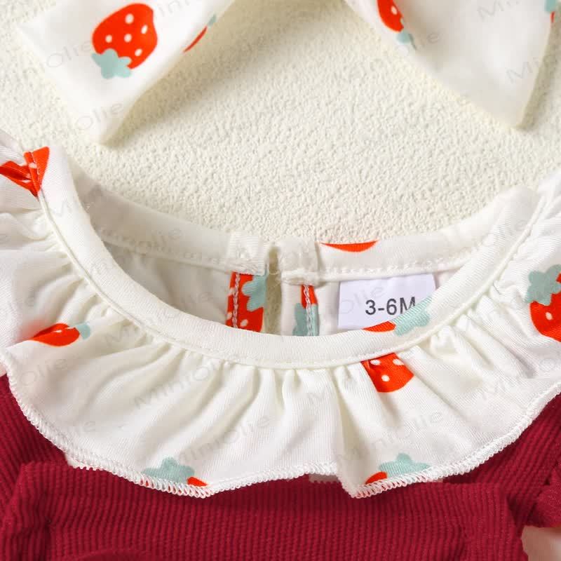 SWEETY Baby Girl 3D Love Dress & Strawberry Bodysuit - image 4