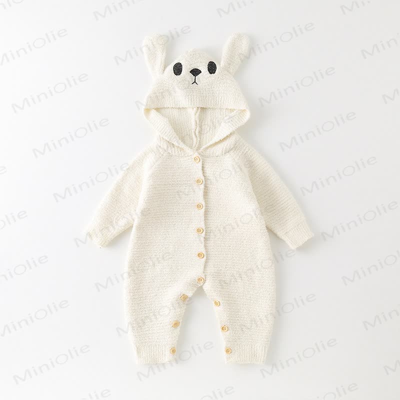 Baby Fleece Bear Hooded Romper - image 4