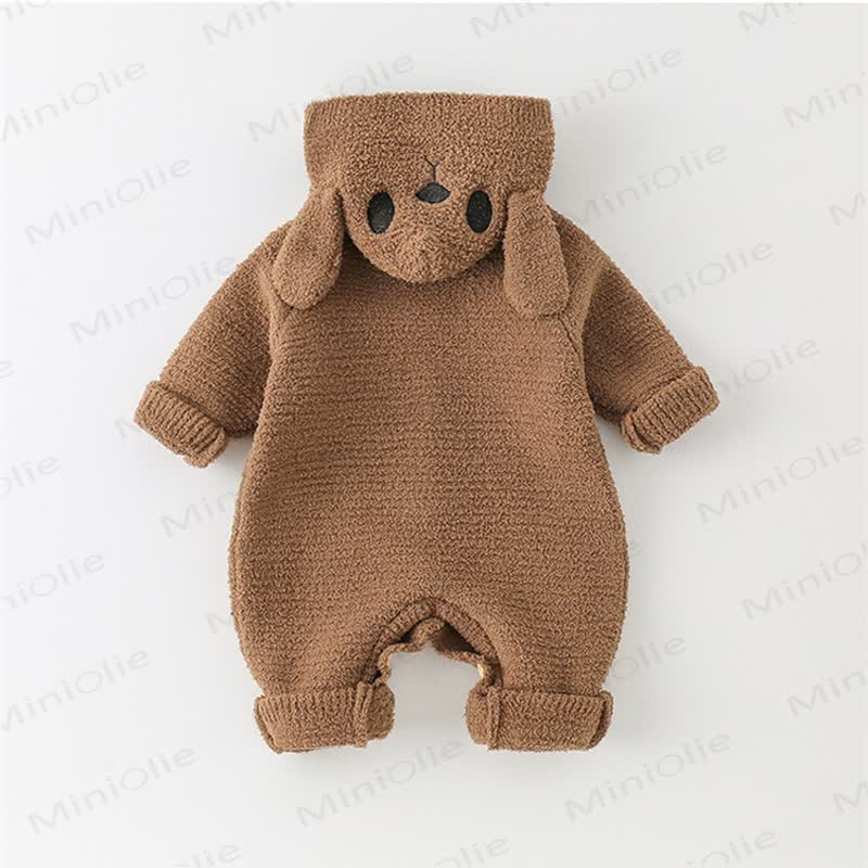 Baby Fleece Bear Hooded Romper - image 8