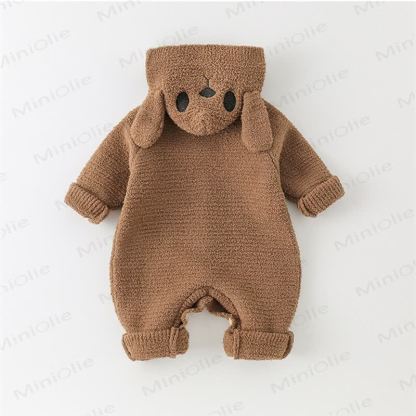 Baby Fleece Bear Hooded Romper - image 8