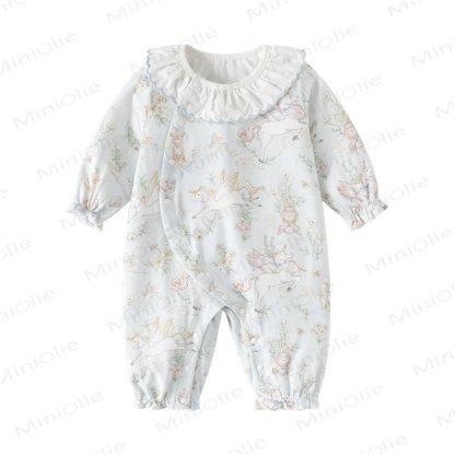 Baby Floral Animal Romper - Blue Horse - 12-18M - image 1