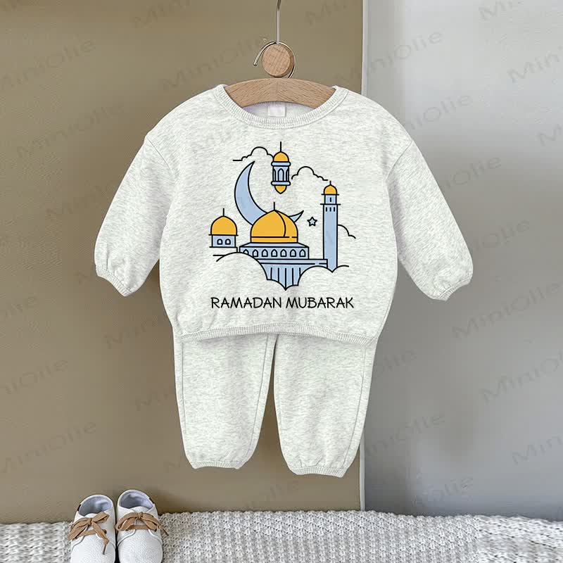 RAMADAN MUBARAK Baby Gray Sweatshirt 2-piece Set - Gray - 2-3T - image 1