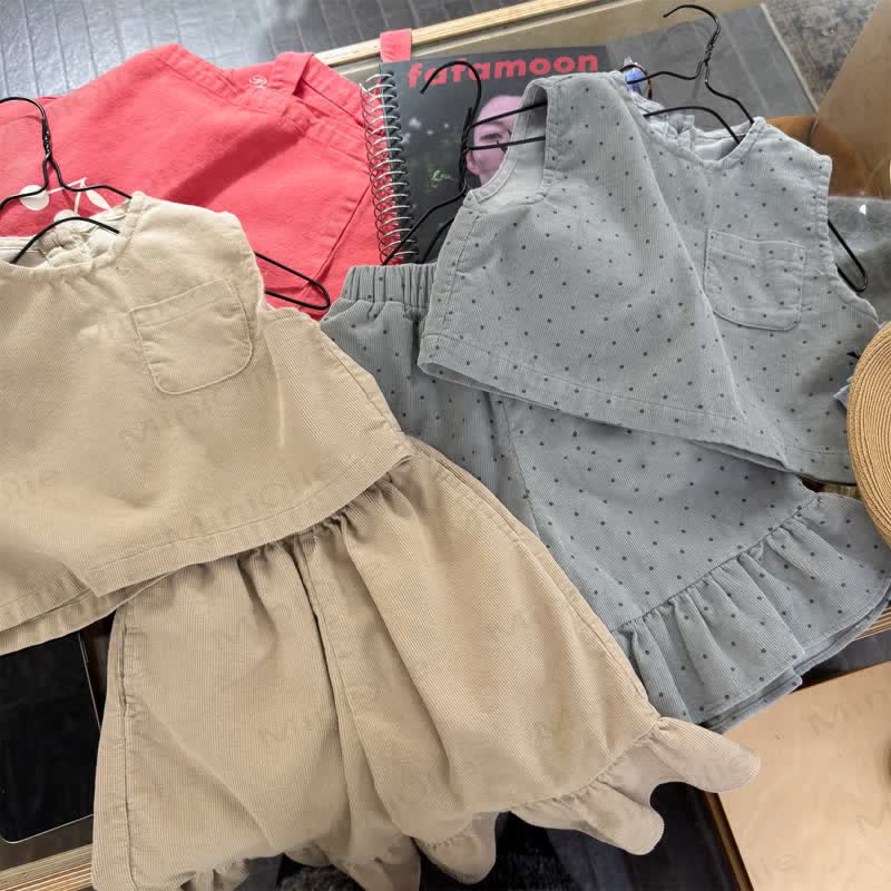  Baby Toddler Girl Solid Color/Dot 2-piece Set - image 2