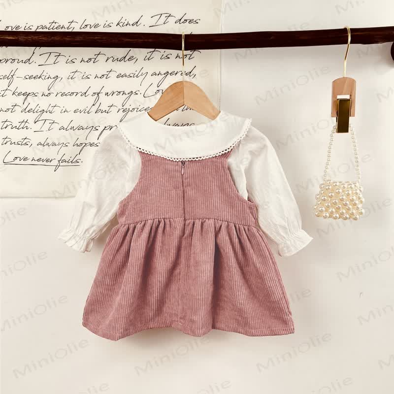Baby Toddler Girl Bow Cord Dress - image 2