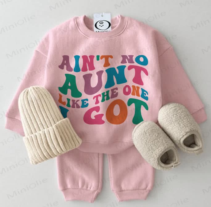 AIN'T NO AUNT LLIKE THE ONE I GOT Baby Pink Sweatshirt 2-piece Set - Pink - 2-3T - image 1