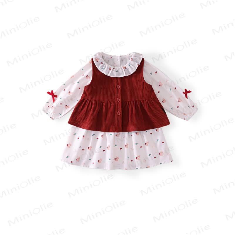 Toddler Kid Girl Bunny Bow Dress/Cord Tank Top - image 2