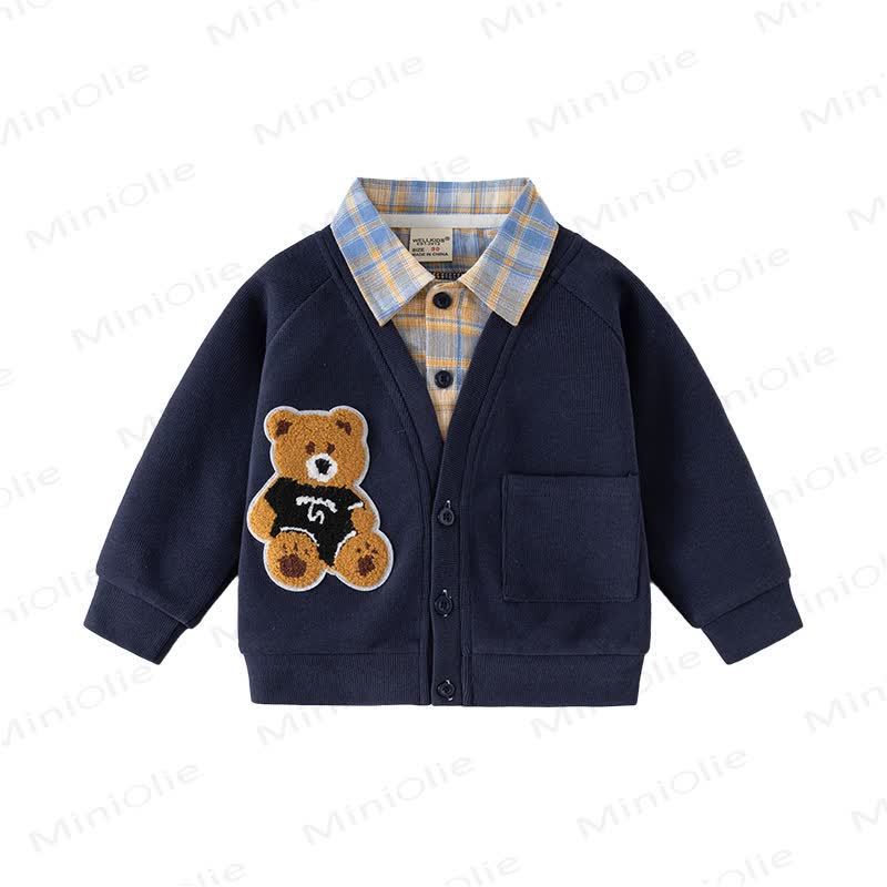 Kid Boy Fake 2pcs Bear Sweatshirt - image 4