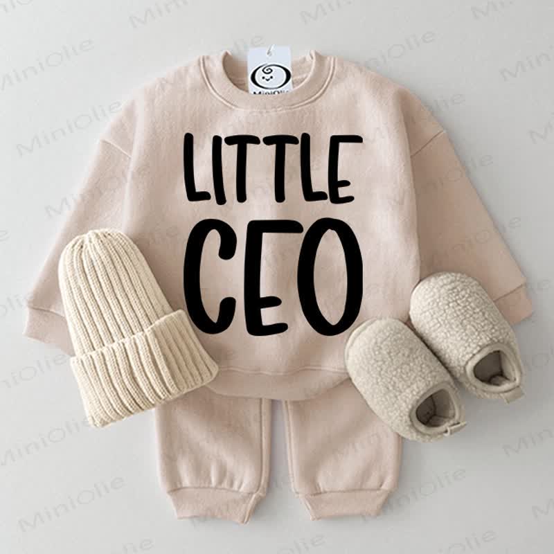 LITTLE CEO Baby Beige 2-piece Set - Beige - 2-3T - image 1
