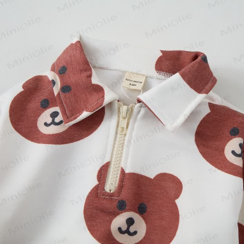  Baby Toddler White Bear Lapel 2-piece Set - image 5