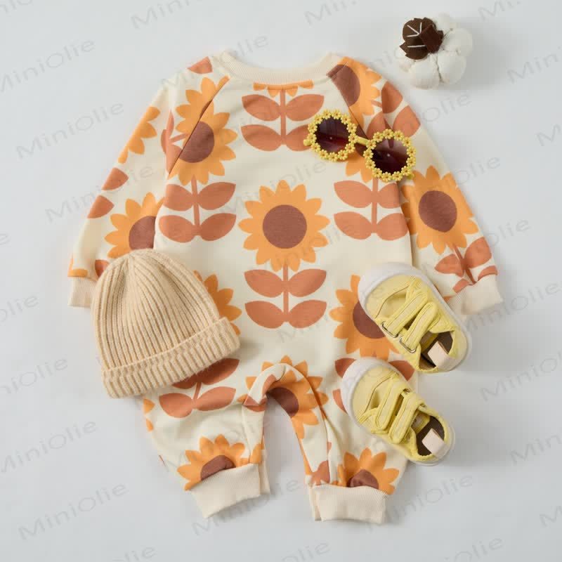 Baby Sunflower Apricot Romper - image 3
