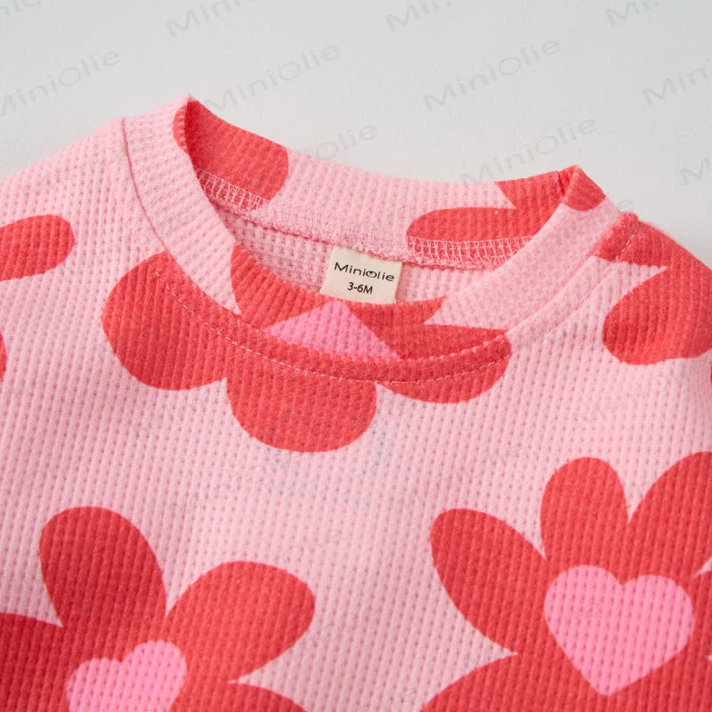 Baby Flower Heart Pink Waffle 2-piece Set - image 4