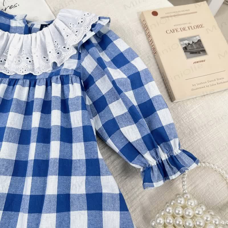 Baby Toddler Girl Plaid Lace Dress - image 6