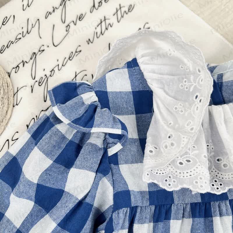 Baby Toddler Girl Plaid Lace Dress - image 4