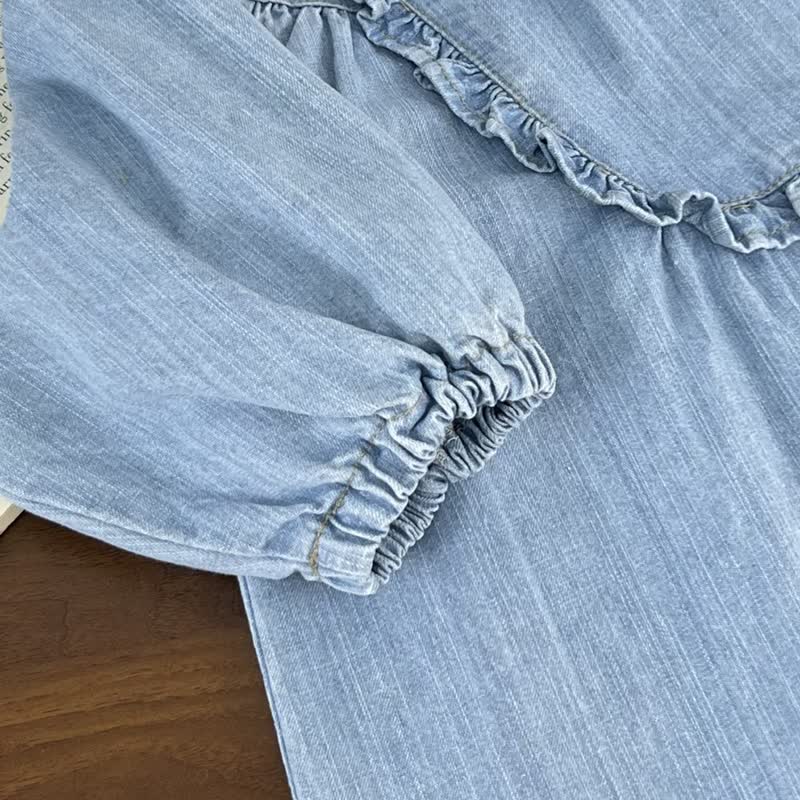 Baby Toddler Girl Sweet Solid Color Denim Dress - image 5