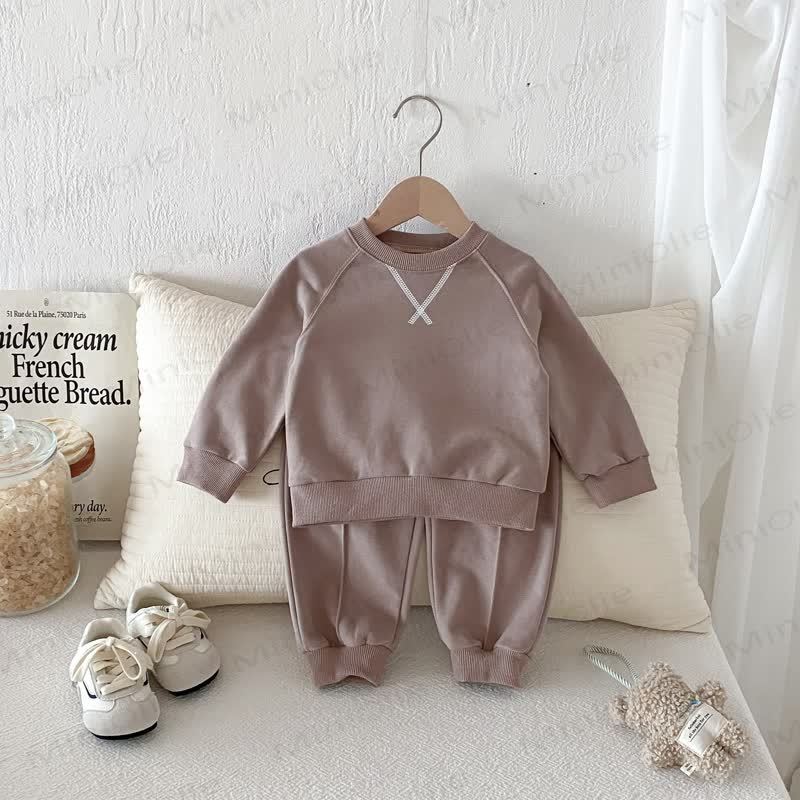 Baby Toddler 2-piece Solid Color Set - Khaki - 8Y - image 6