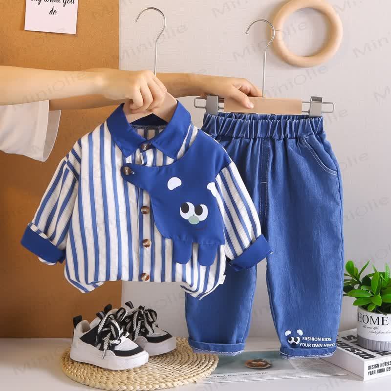 Baby Toddler Boy Stripe 2-piece Set - Blue - 5-7T - image 2