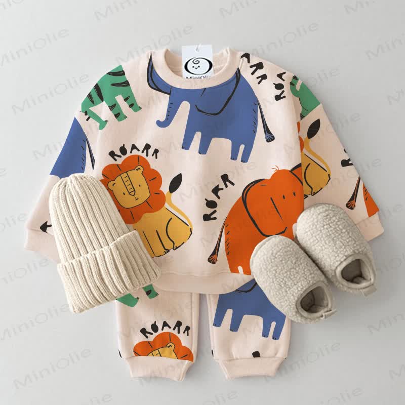 Baby 2-piece Animal Beige Set - Beige - 3-5T - image 1