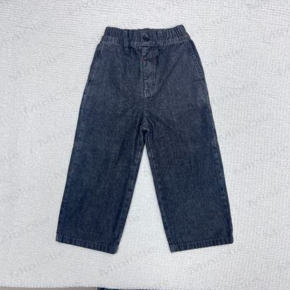 Baby Toddler Solid Color Jean Loose Pants - Dark Grey - 5-6Y - image 6