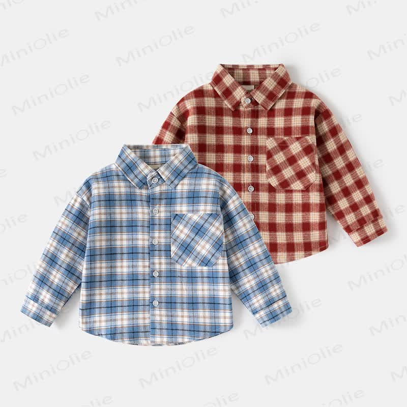Kid Boy Plaid Pocket Shirt - image 1