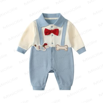 Baby Fake 2pcs Puppy Bow Romper - image 4