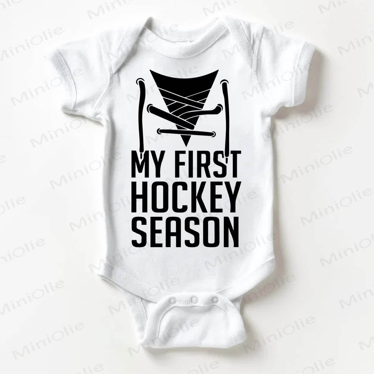 MY FIRST HOCKEY SEASON Baby White Bodysuit - White - 18-24M - image 1