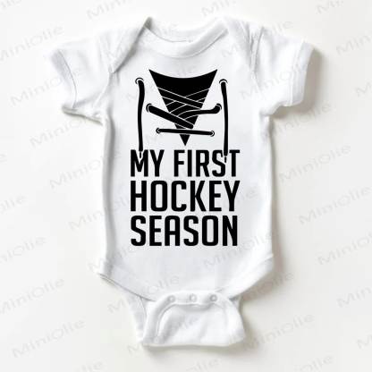 MY FIRST HOCKEY SEASON Baby White Bodysuit - White - 18-24M - image 1