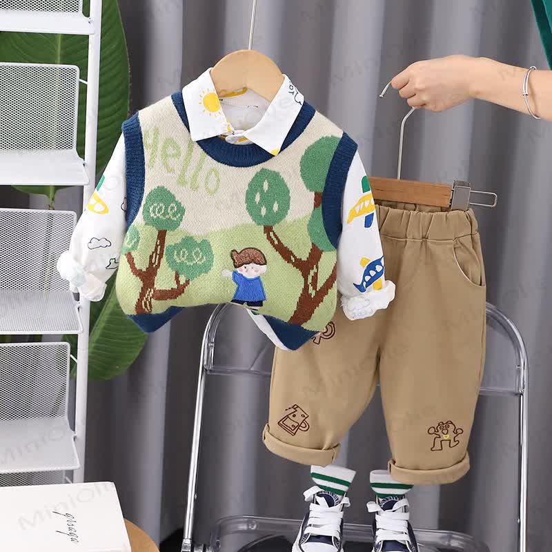 HELLO Baby Toddler Boy 3-piece Set - Navy Blue - 5-7T - image 4