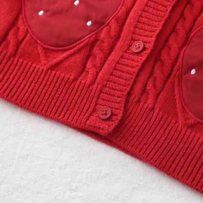 Baby Toddler Girl Strawberry Flower 3-piece Knit Set - image 9