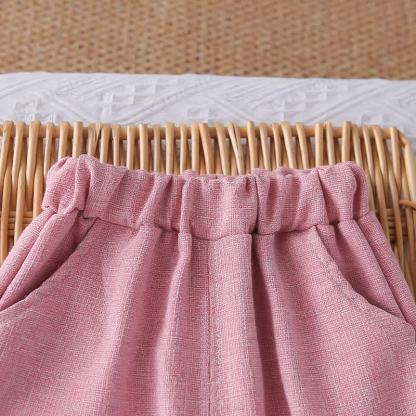 Baby Toddler Girl Solid Color Bow 3-piece Woven Set - image 16