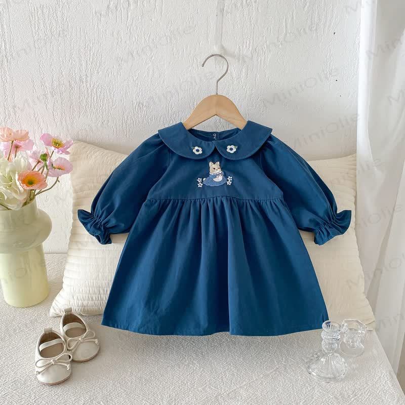 Baby Toddler Girl Bunny Dress - Blue - 3-5T - image 5