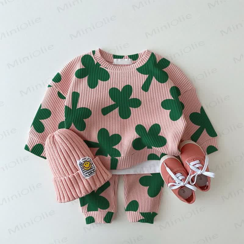 Baby Clover Waffle 2-piece Pink Set - Pink - 2-3T - image 1