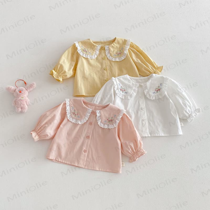 Baby Toddler Floral Embroidered T-shirt - image 1